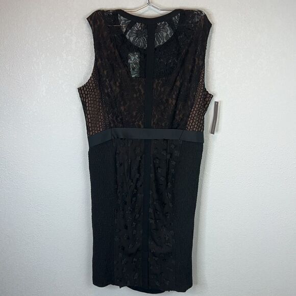 New Byron Lars Beauty Mark Black Floral Applique Lace Sheath Gisella Size 22 - Picture 7 of 16